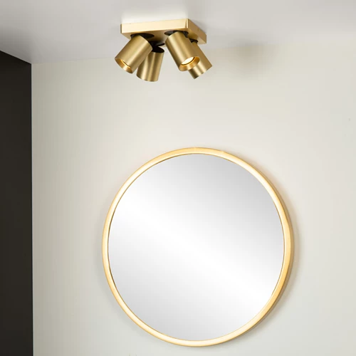 Lucide NIGEL - Spot plafond - LED Dim to warm - GU10 - 4x5W 2200K/3000K - Or Mat / Laiton - ambiance 1